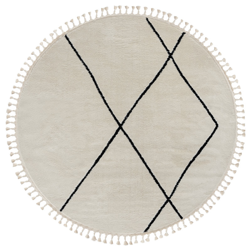 Oasis Tapis white Rug, Round 190cm