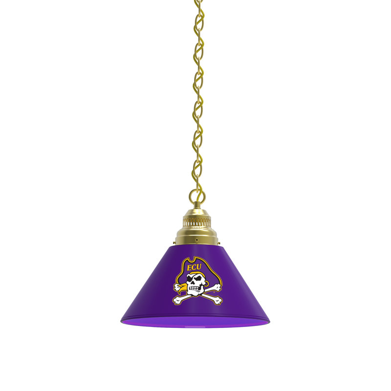 1 - Light Single Pendant, Brass, East Carolina Pirates