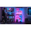 8-Tier Glass Display Cabinet with RGB LED Lighting, Lockable Doors and Anti-Tip Design-480245059