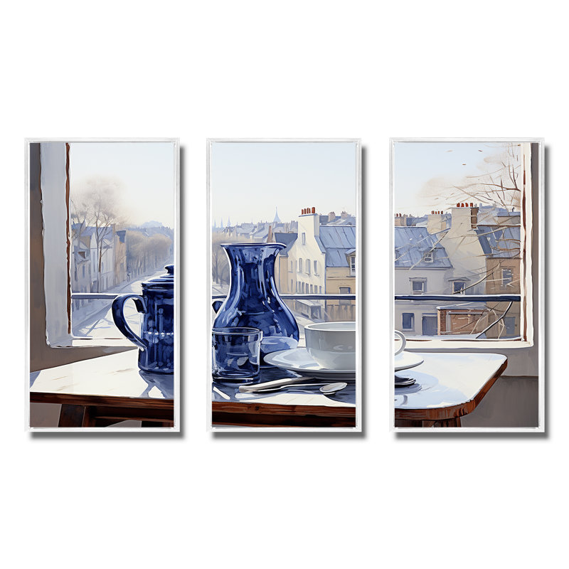 Gris gris urbain parisien - City Paris, art mural, Cadre flottant blanc, H 40 po x l 61 po