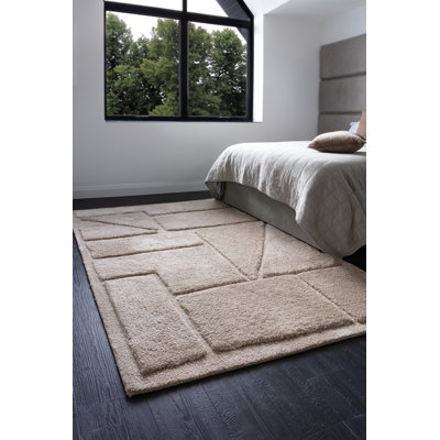 Deloyce Geometric Shapes Shag Area Rug