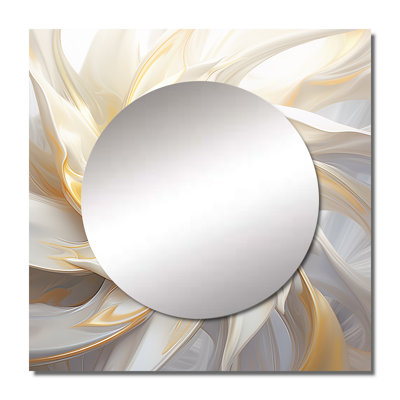 Fractal Flower Tender White Sensitivity - Fractals Large Square Mirror For Wall Art Decor