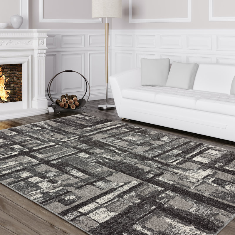 Geometric Indoor Rug, Rectangle 5' x 7'