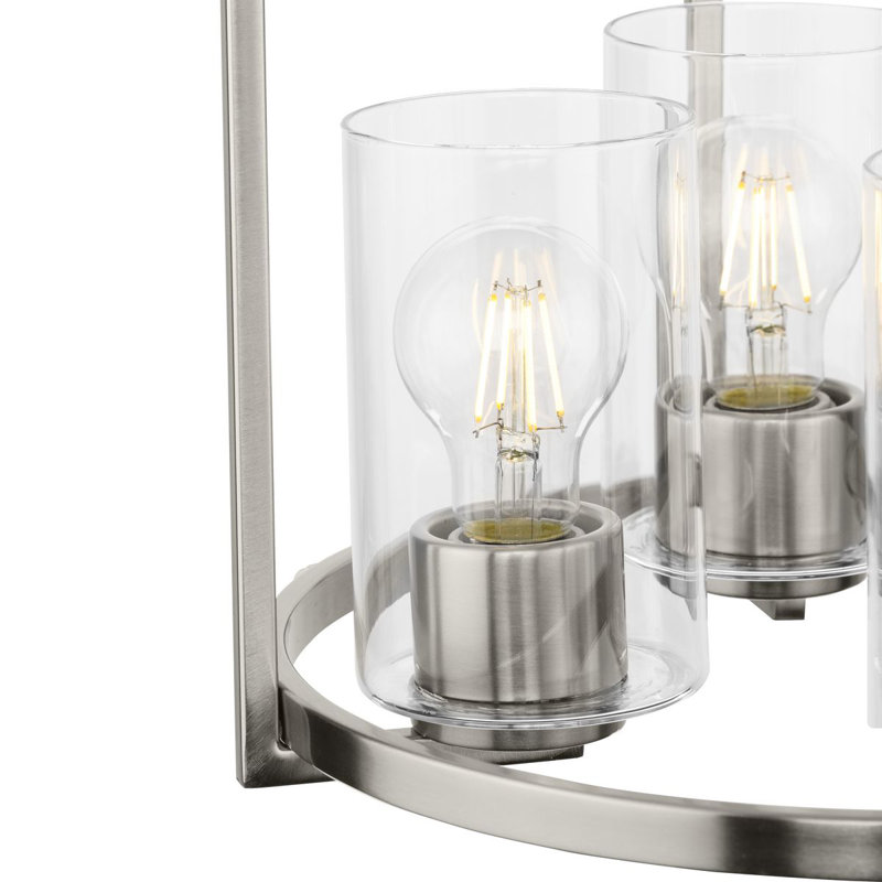 4 - Light Geometric Pendant, Brushed Nickel