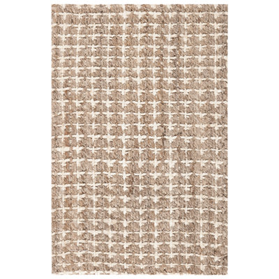 Tapis beige en jute touffeté à la main Carle
