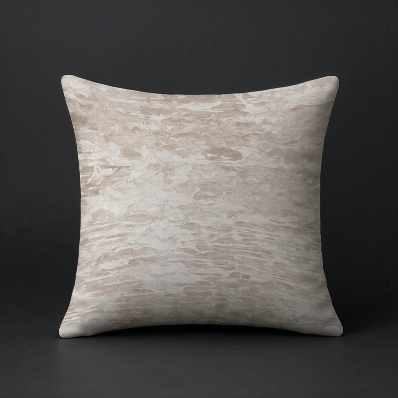 Coussin décoratif intérieur et extérieur Modern, Carré 16 po, Ivoire / beige / gris abstrait 4