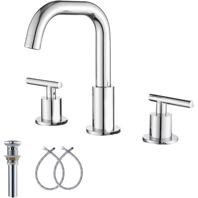 Widespread 2-handle Bathroom Faucet with Drain Assembly