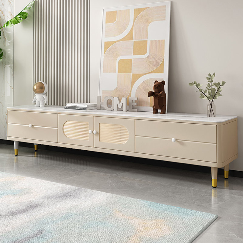 Meuble télé crème simple, 70.87"