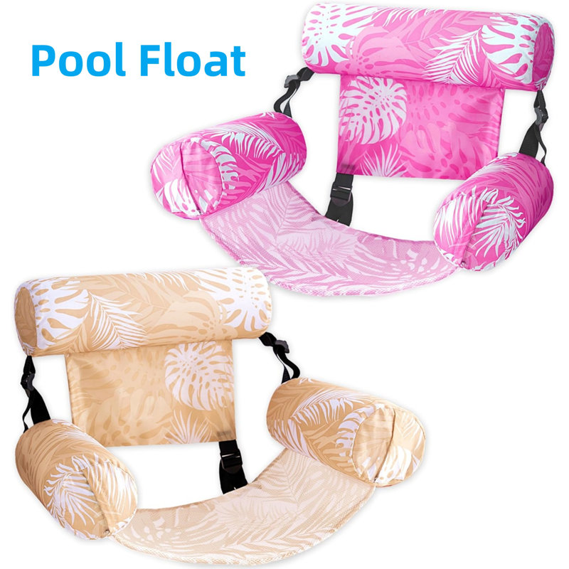 Inflatable Pool Floats Adult,2 Packs Floating Chairs, Champagne/Pink