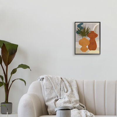 Vases occidentaux abstraits, brun et orange, par Melissa Wang - impression
