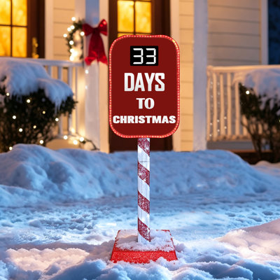 Panneau lumineux de compte à rebours de Noël de 1,5 m, télécommande, décoration de Noël pour intérieur et extérieur