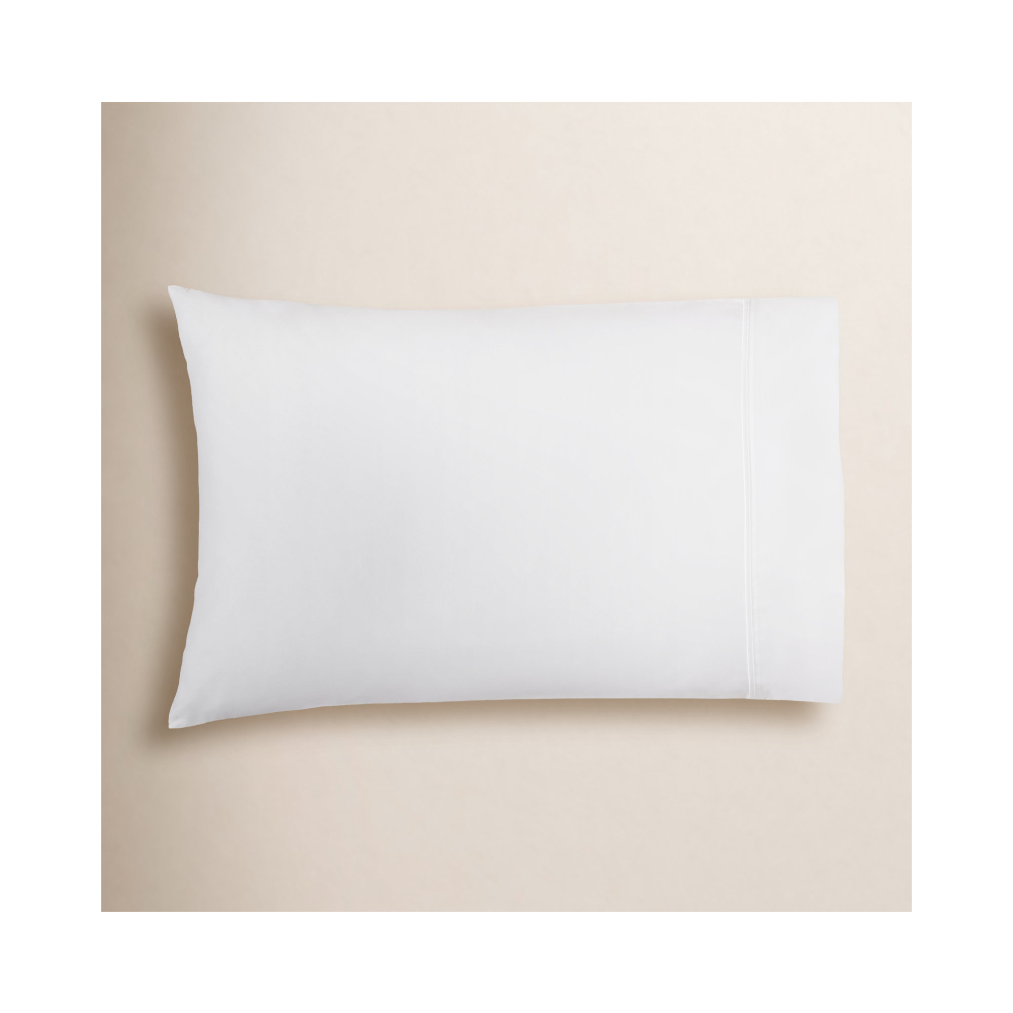 Danfield Cotton Sateen Pillowcase Set, White, Standard