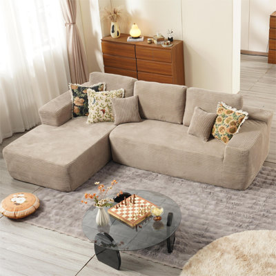 104" Cloud Sectional Couch With Comfy Chaise,No Assembly Required Couches For Living Room,L Shaped Modern Modular Sofa With Deep Seat