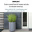 Concrete Effect Frostproof Outdoor Plant Pot, Garden Flower Pot, Cylinder Round Garden Planter with Drainage Holes, Outdoor Planter with Ribbed Pattern-1744833108-1744833109