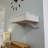 Perkin - Small Floating Nightstand White Finish With Drawer, Solid Wood Wall Drawer