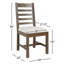 Ladder Back Side Chair in Gray/Beige
