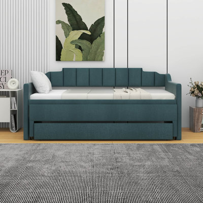 Vesselinka Upholstered Linen Daybed with Trundle Bed