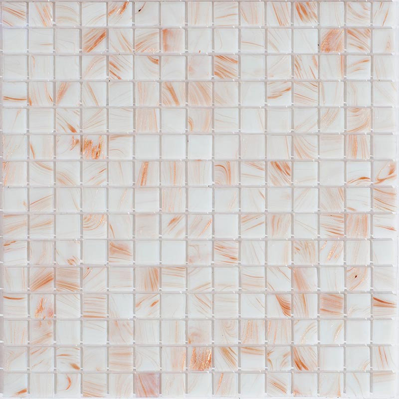 Celestial 0.8" x 0.8" Glass Grid Mosaic Wall & Floor Tile , Bone White