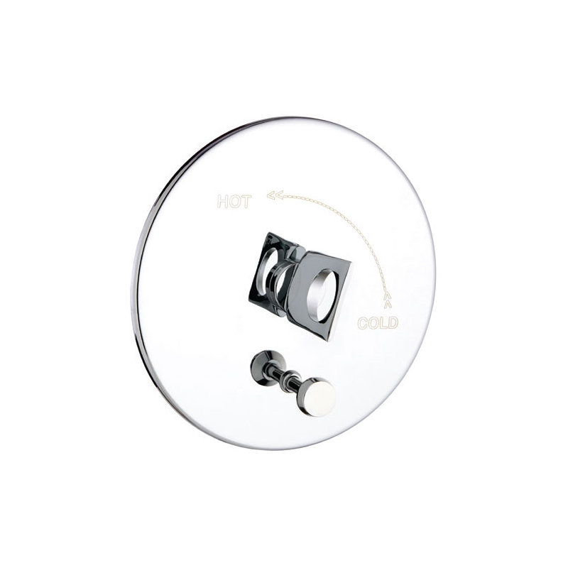Fresh Round Pressure Balance T and S Complete with Valve, Polished Nickel