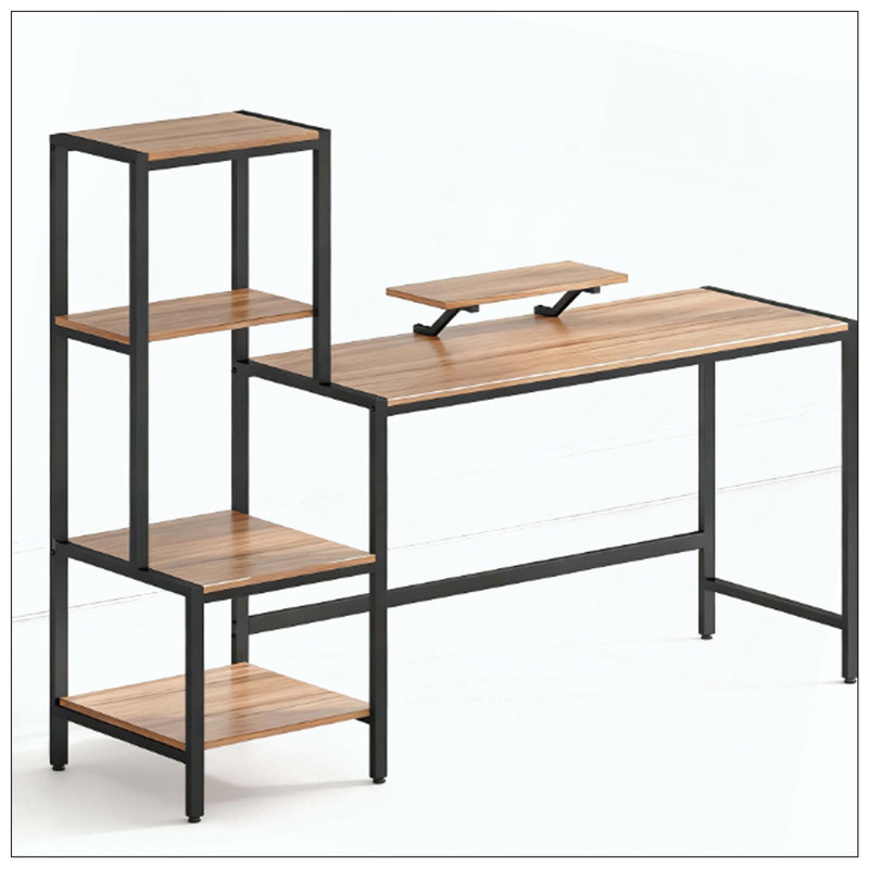 Bureau d'ordinateur industriel réversible avec support pour moniteur et tablette à 4 niveaux | Idée de cadeau