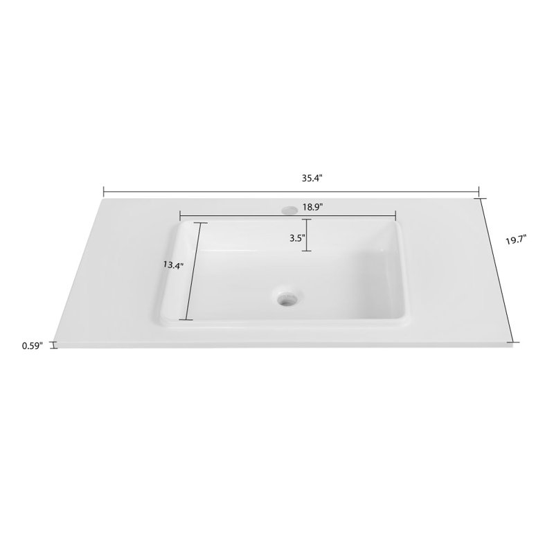 Plateau de meuble-lavabo 35,4 po