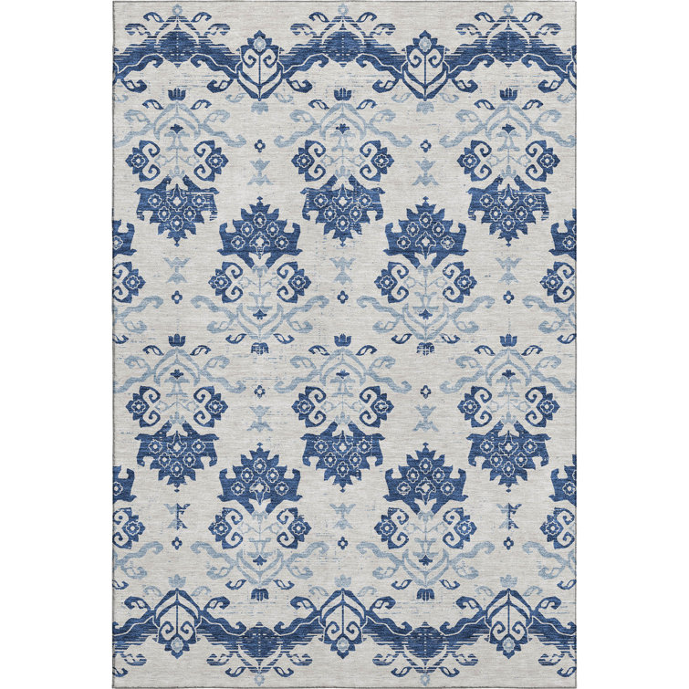 Premium Machine Washable Prisco Navy Rug