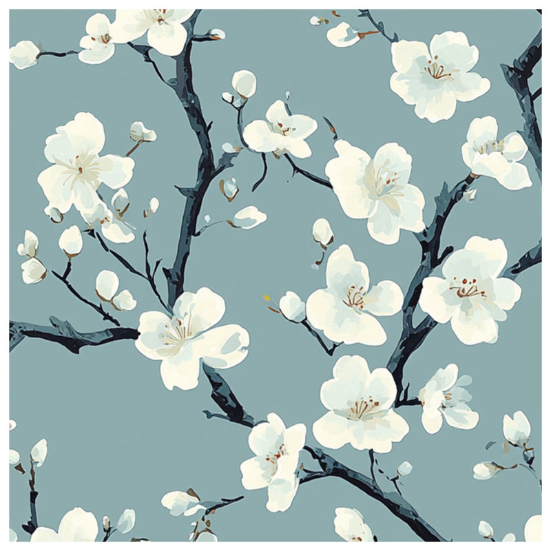 Cherry Blossom Branches Blankets, 60in W x 80in H