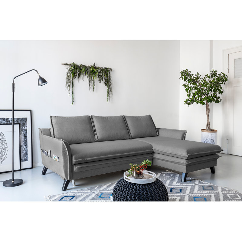 Charming Charlie Corner Sofa Chaise, Right Hand Facing, Grey