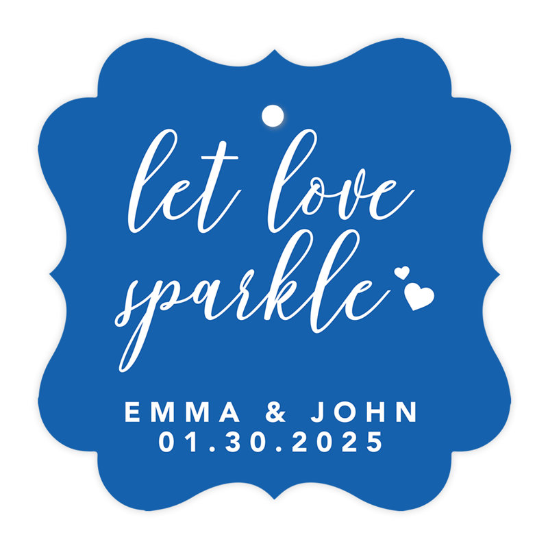 Cadre personnalisé sur mesure Let Love Sparkle, Bleu royal