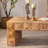 47.24" Rustic Geometric Relief Coffee Table