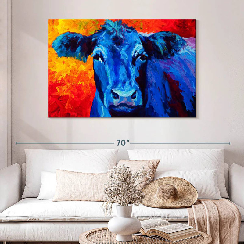 Brampt Blue Cow, 32" H x 48" W