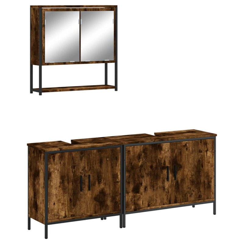 Adannaya Bathroom Furniture Suite, Smoked Oak
