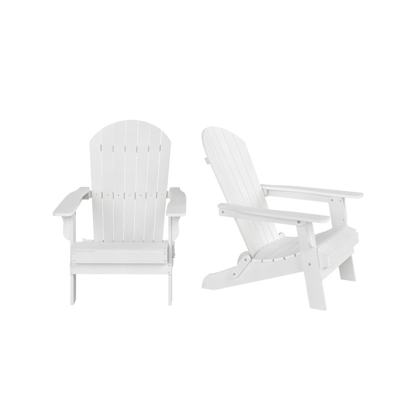 Arrlo Foldable Outdoor Adirondack Set, White