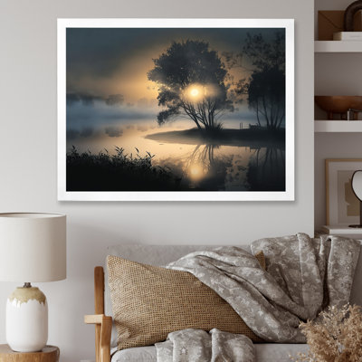«Mystical Morning Fog Sunrise Over The Lake», reproduction sur toile