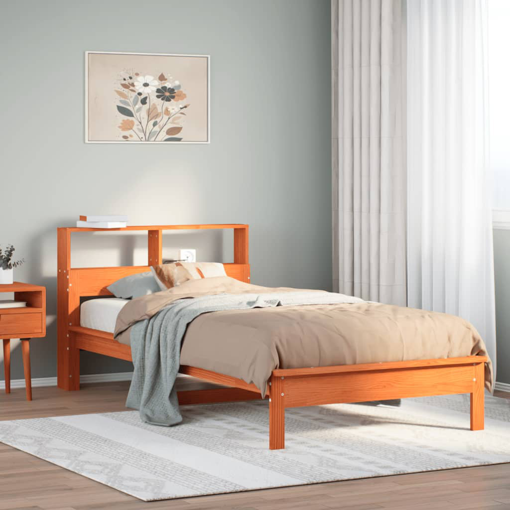 Vidaxl Bookcase Bed Without Mattress Solid Wood Pine
