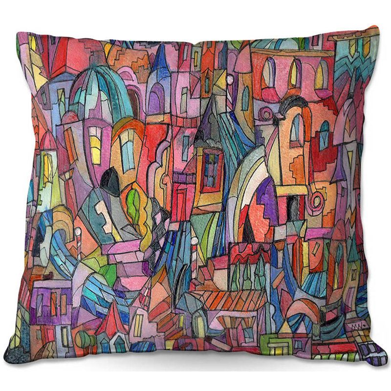Abstract Reversible Throw Pillow, 16" x 16"