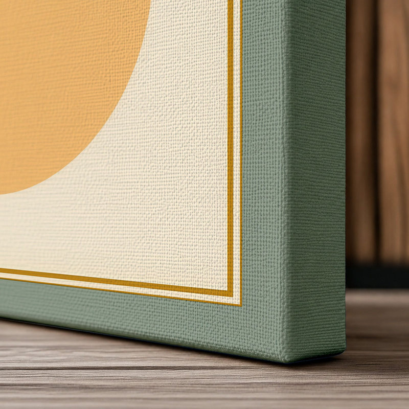 Monstera and Sun Botanical - Wrapped Canvas, 36x24 - 91.4 x 61.0 cm, Sage Border