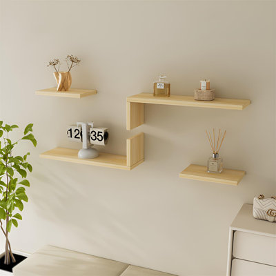 Tablette murale flottante en bois massif