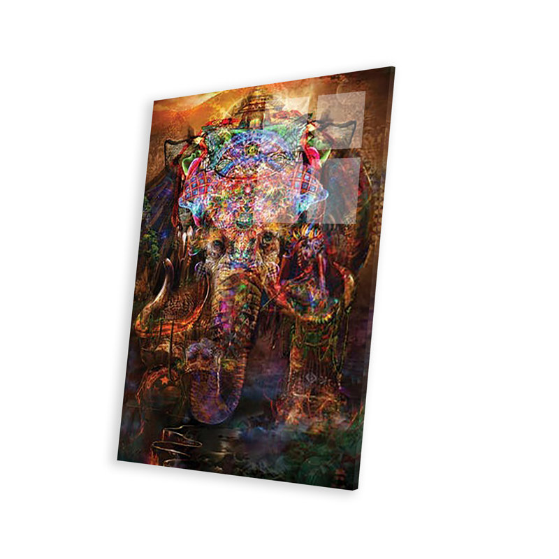 Ganesha, impression sur verre acrylique, H 24 po x l 16 po x P 0,25 po