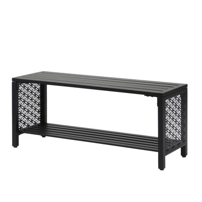 Banc de rangement en métal 39 po