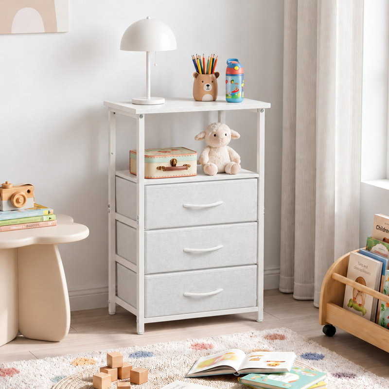 15.7 " W Standard Drawer Nightstand, White