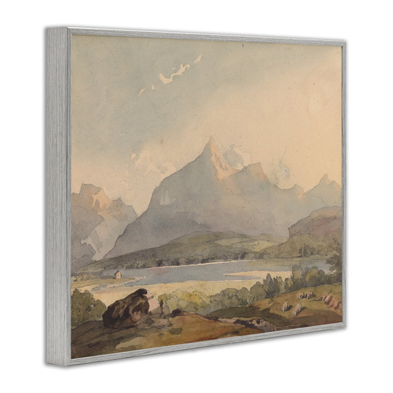 Giclée encadrée Peaceful Hazy Mountains, design par lettré et doublé, H 11 po x l 14 po, Estampe numérique Farmhouse