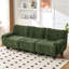 Canapé moderne en chenille 3 places avec accoudoirs courbés pour des espaces de vie compacts et élégants, vert-128896167
