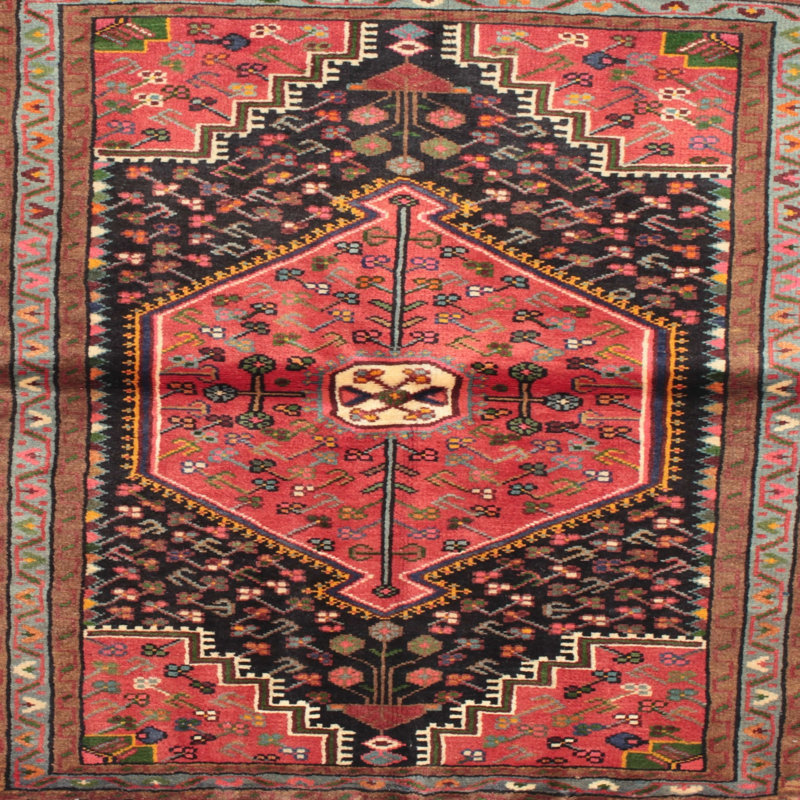 Tapis de style oriental rouge, Carré 4 pi