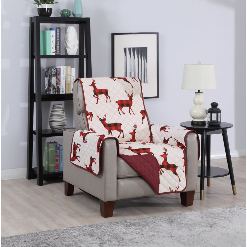 Housse pour fauteuil à coussins en T, Vin, ivoire