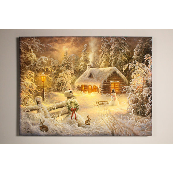 Baby Christmas Let it Snow Footprint Kit White Paint Canvas 34