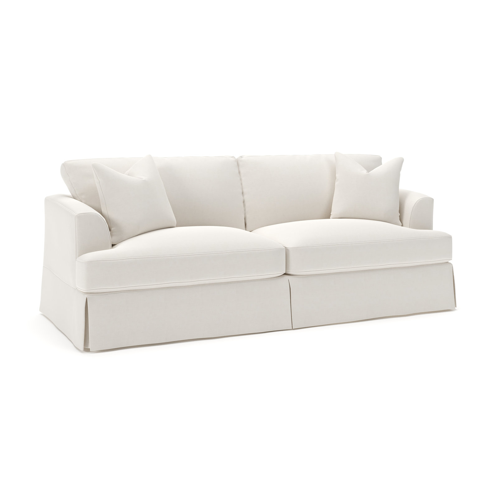 Lucia 92.5'' Upholstered Sofa, Lena Off White Performance Linen Blend