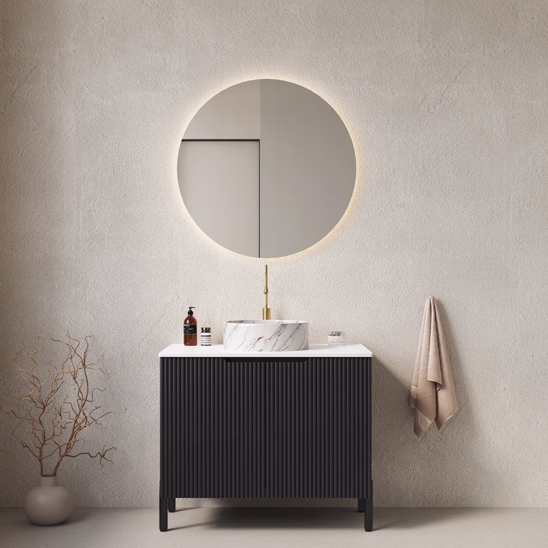 Meuble-lavabo 30 po avec lavabo, Noir