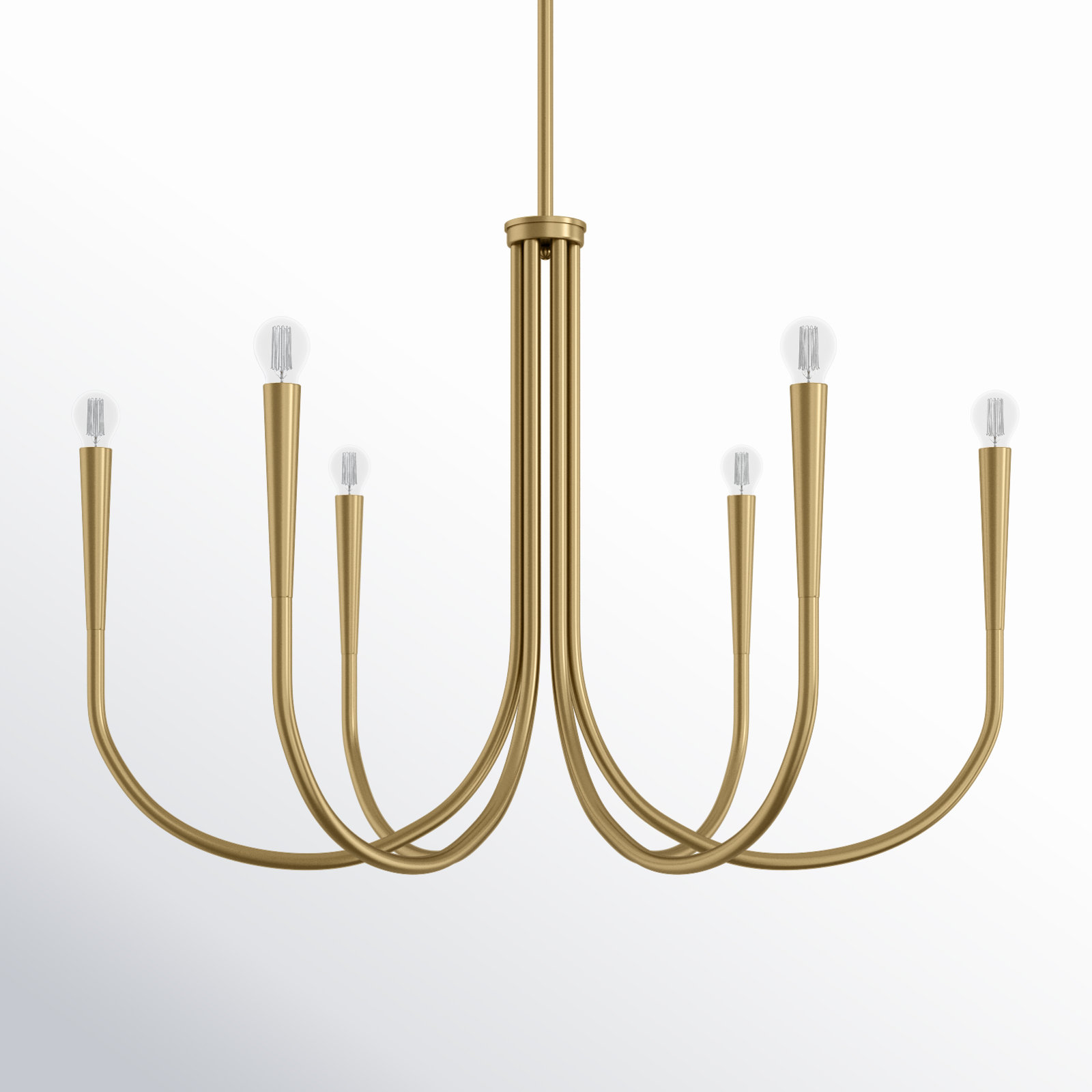 Catalena 6 - Light Dimmable Classic/Traditional Chandelier, Brass, 24.5" H x 36" W x 36" D