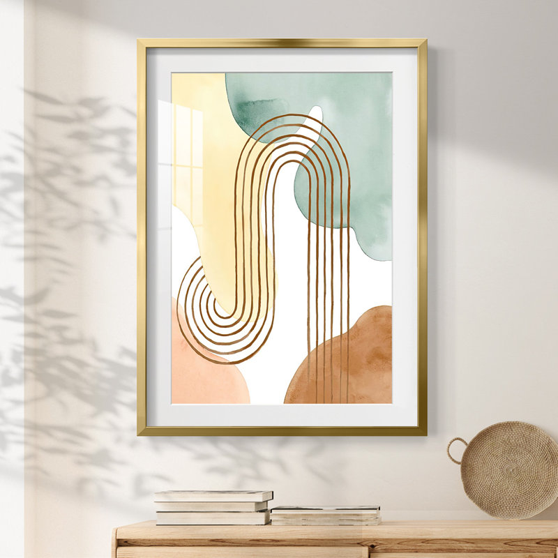 Spring Shapes I -Framed Print, 28.5" H x 20.5" W, Gold